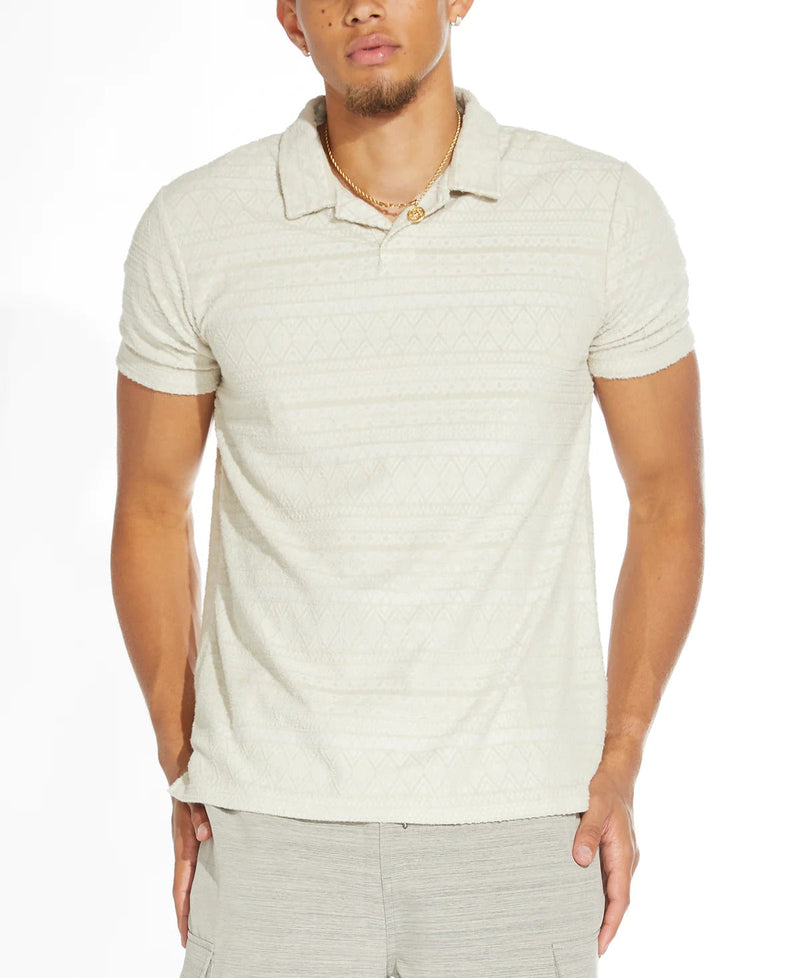 Civil Society Stone Jacquard Short Sleeve Resort Polo