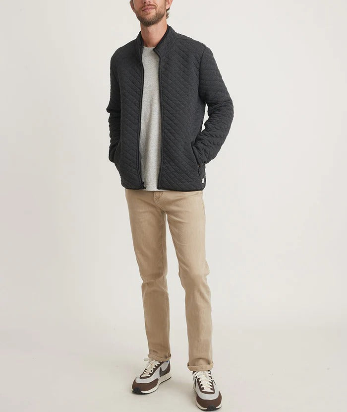 Marine Layer Charcoal Full Zip Quilted Corbet Jacket