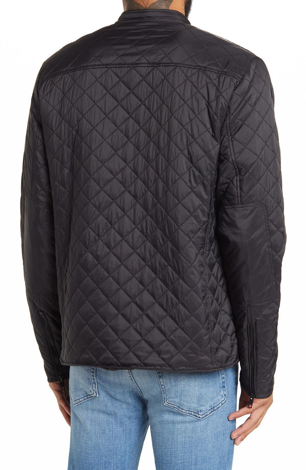 WEATHERPROOF Black Quilted Nylon Moto Jacket