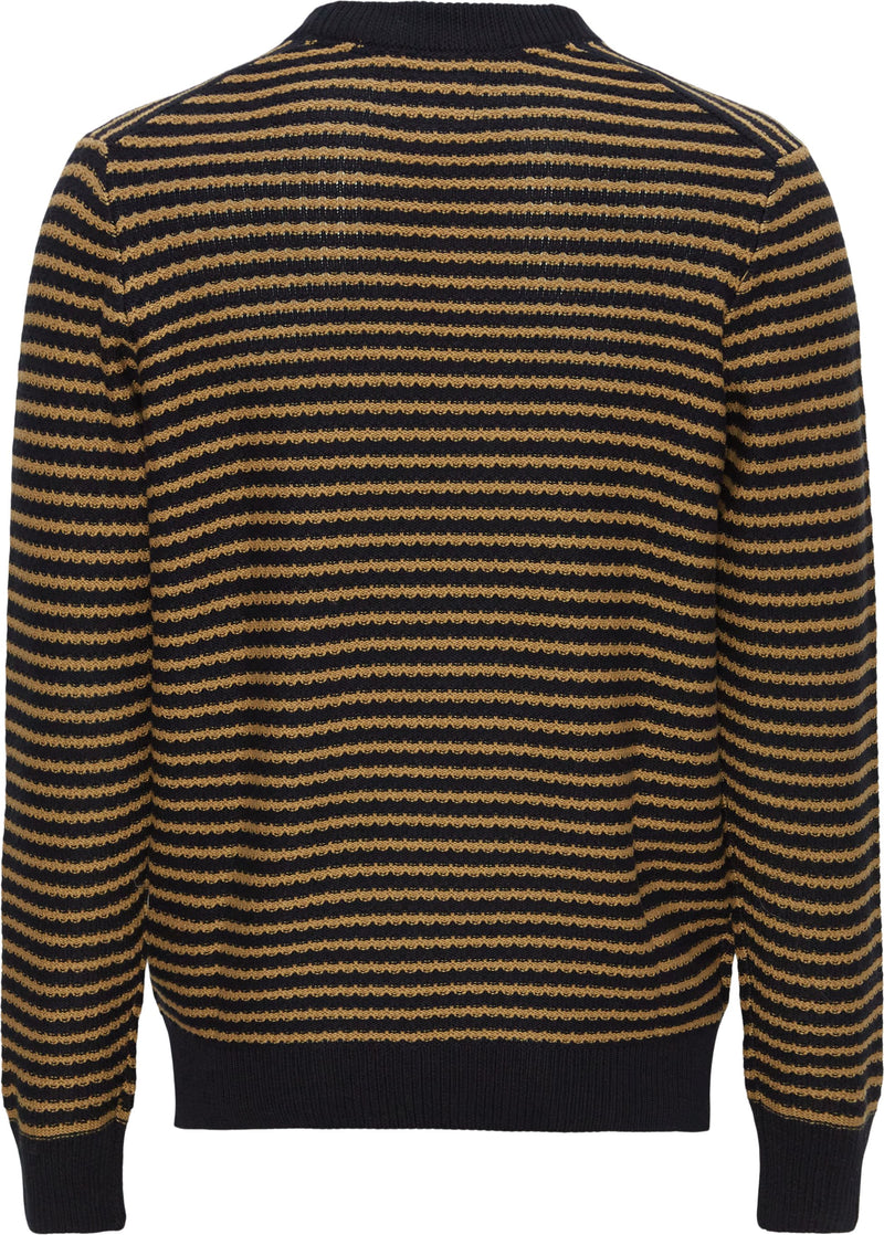 Signal Clothing Navy/Tan Stripe Cotton Sweater