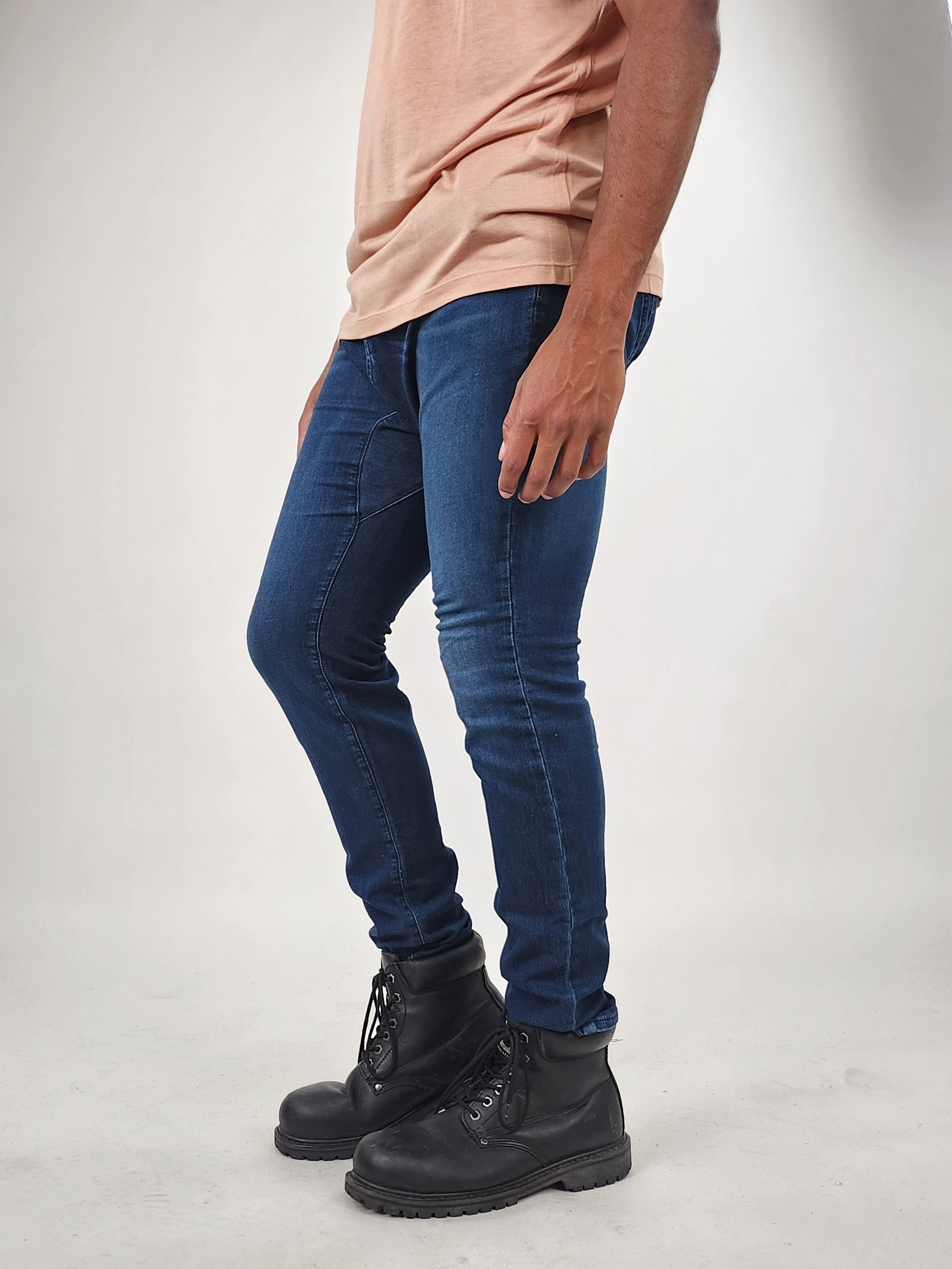 Wholesale,Reesedeluca, Reese De Luca Dark Blue Skinny Leg Stretch Denim Pants with Drop Crotch, Blue, 33W-32L-TagM