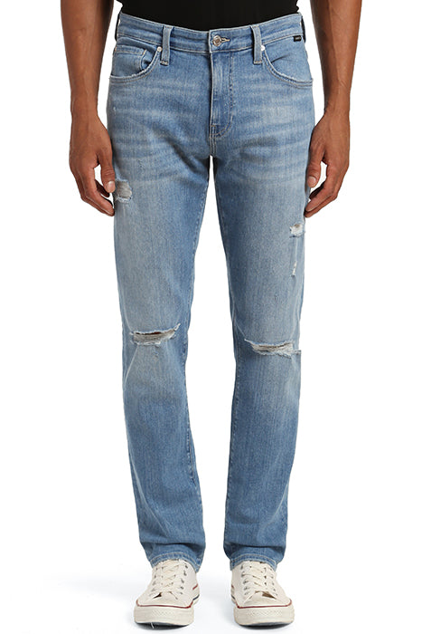 Mavi, Mavi Slim Organic Blue Mid Ripped Vintage Jeans, Blue, 32W-30L-Tag32