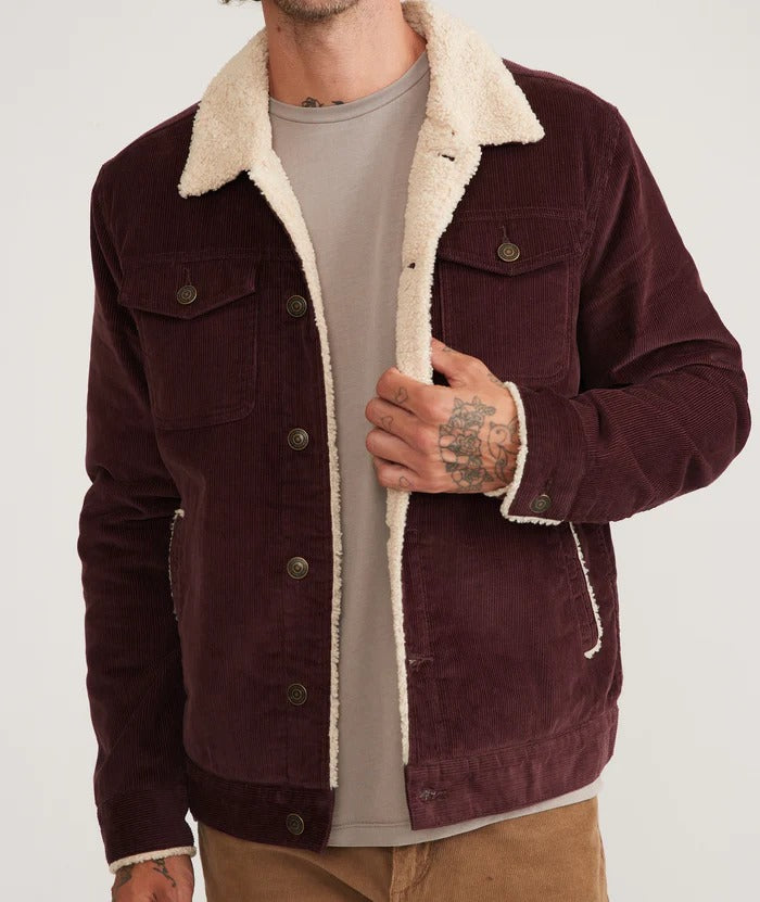 Wholesale,Marine Layer, Marine Layer Brown Corduroy Boise Cord Sherpa Trucker Jacket, Brown, Extra Large-52-TagXL