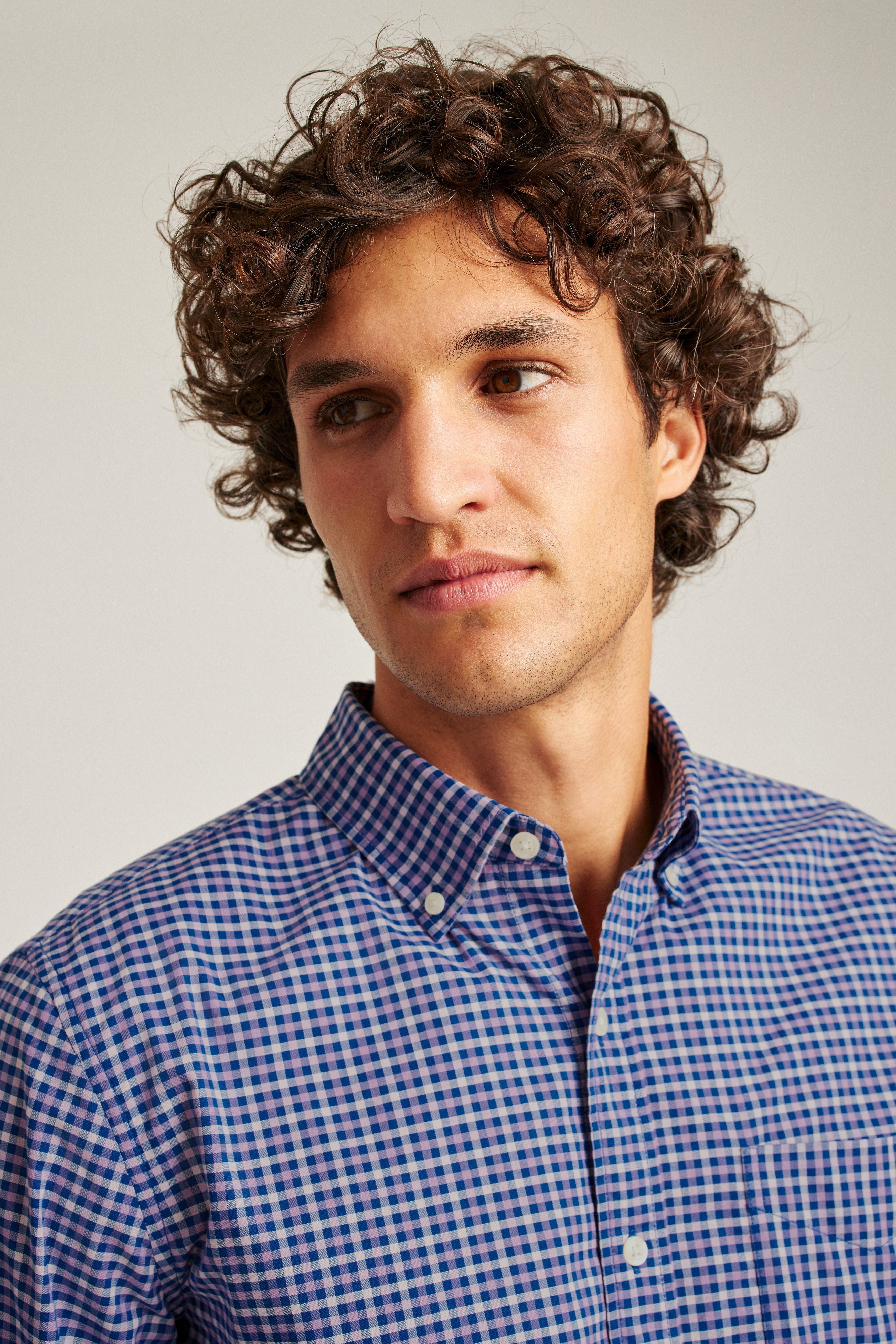 Wholesale,Bonobos, Bonobos Lavender Plaid Stretch Long Sleeve Shirt, Purple, Large-45-TagL