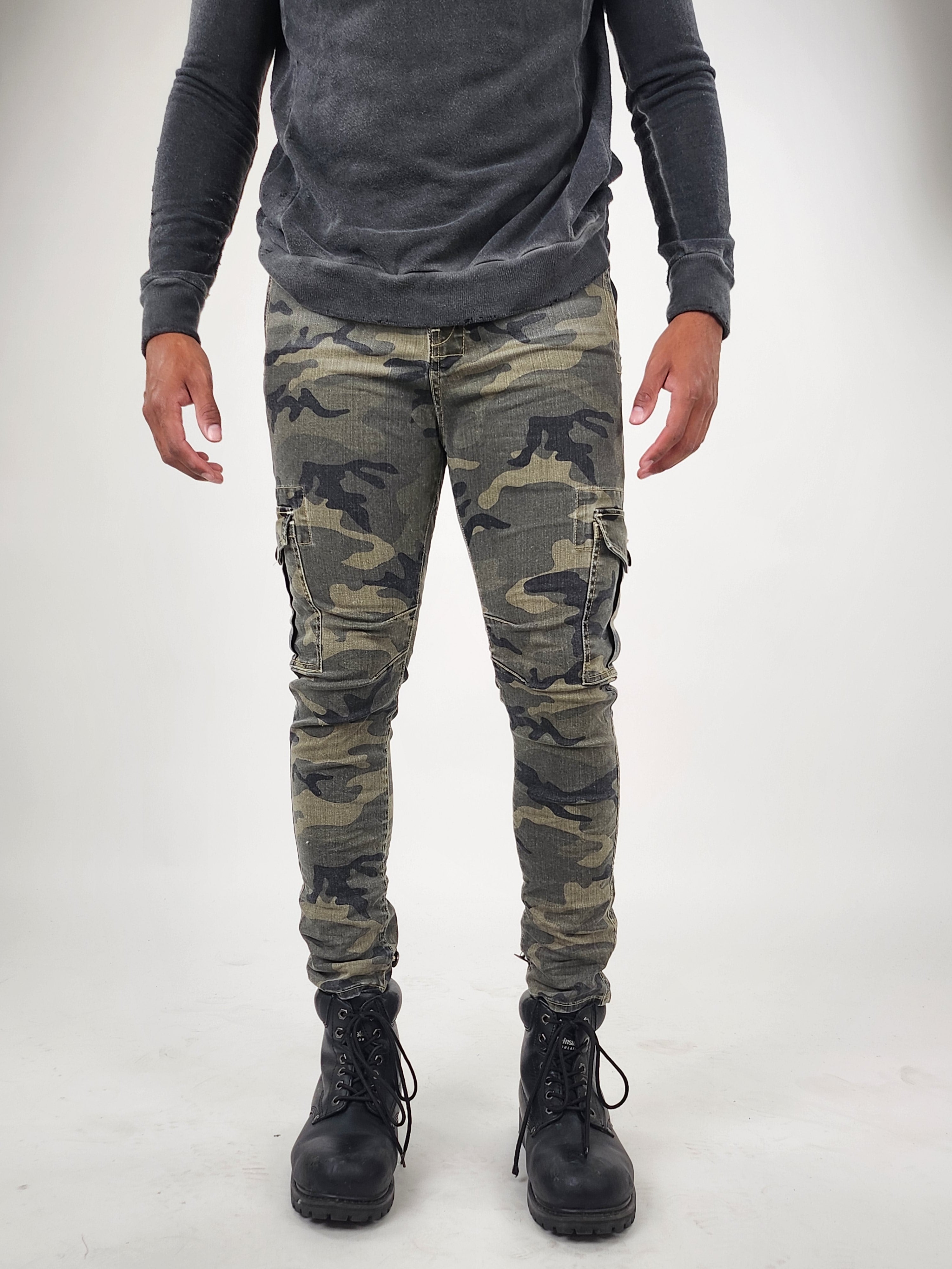 Wholesale,Reesedeluca, Reese De Luca Army Camo Print Pants, Green, 32W-27L-TagM