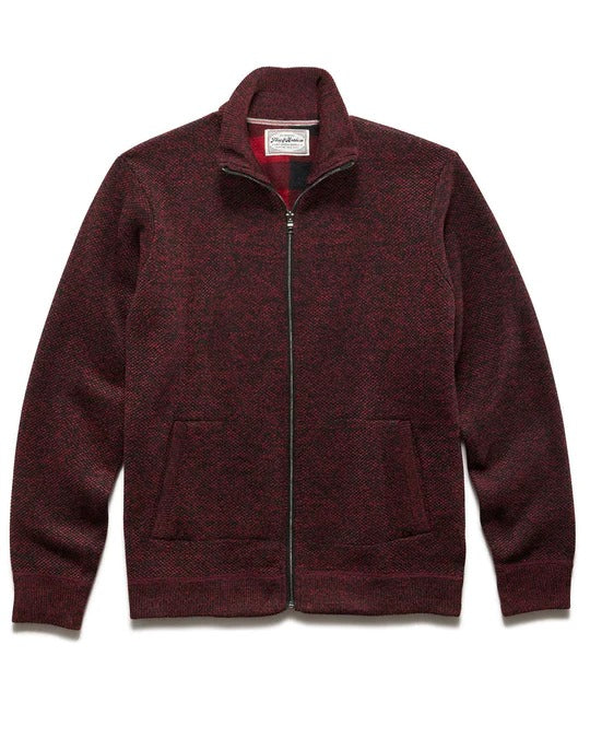 Wholesale,Flag & Anthem, Flag and Anthem Marled Red/Black Full-Zip Fleece Lined Rhineland Sweater, Red, Medium-44-TagM