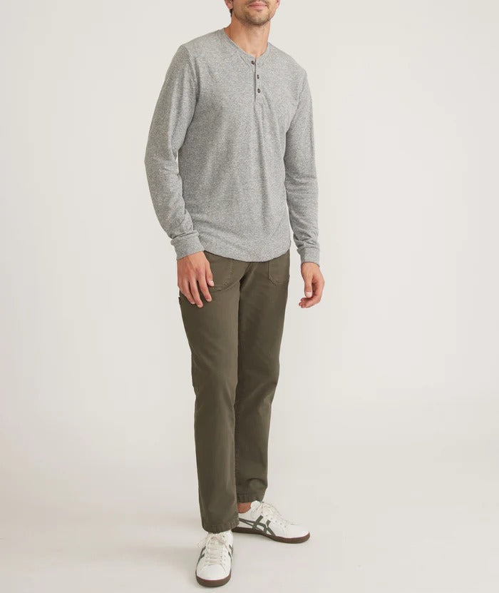 Wholesale,Marine Layer, Marine Layer Heather Grey Long Sleeve Double Knit Henley, Grey, Extra Extra Large-50-TagXXL