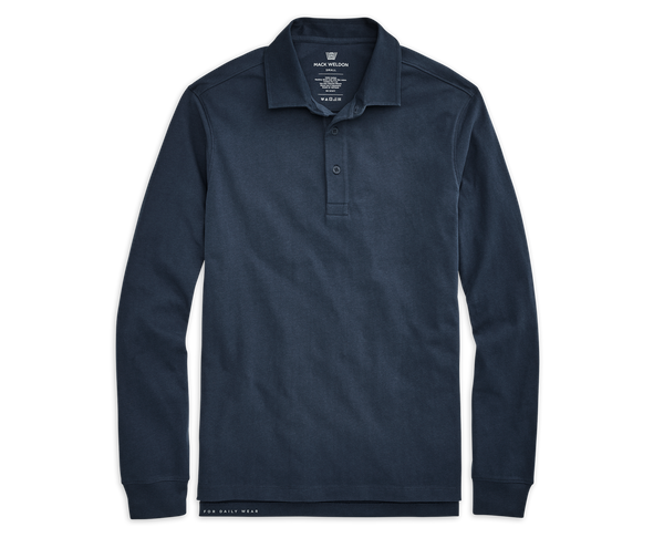 Mack Weldon Navy Rugby Long Sleeve Polo