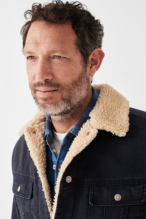 Otrium,Faherty, Faherty Black Fleece Lined Jean Jacket, Black, Large-48-TagL