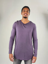 Reese De Luca Purple Long Sleeve T-Shirt with Back Contrast