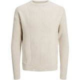 Jack & Jones Cream Knit Crew Neck Sweater