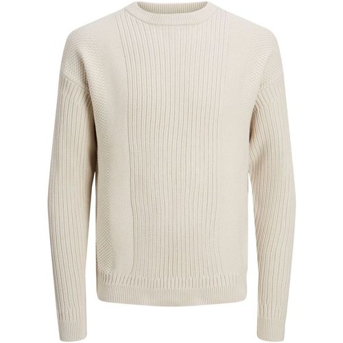 Jack & Jones Cream Knit Crew Neck Sweater