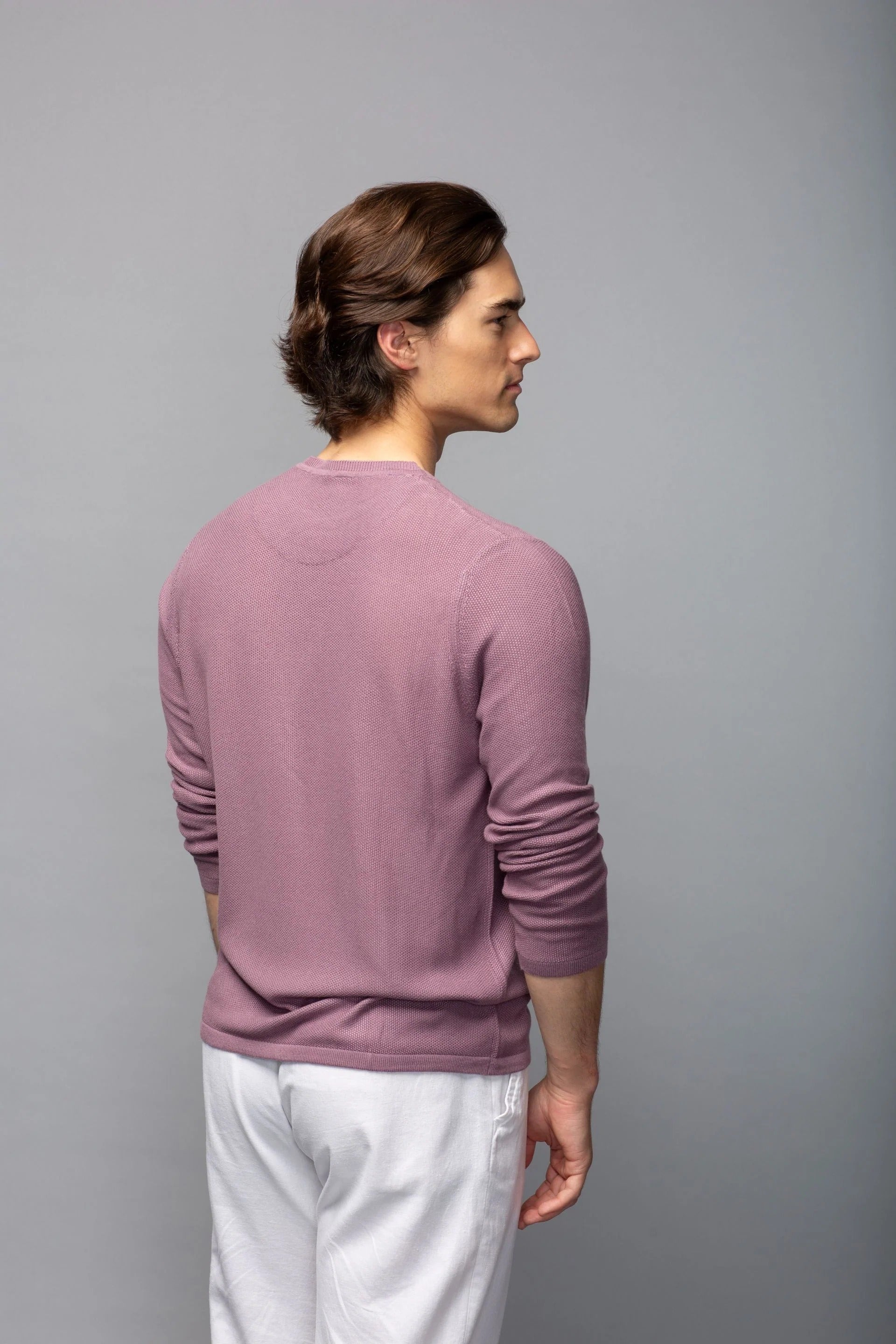 Brand Partner,Stitch Note, Stitch Note Mauve 100% Bamboo Crewneck Knit Sweater, Purple, Small-40-TagSLarge-44-TagLExtra Large-46-TagXLExtra Extra Large-48-TagXXLMedium-40-TagM