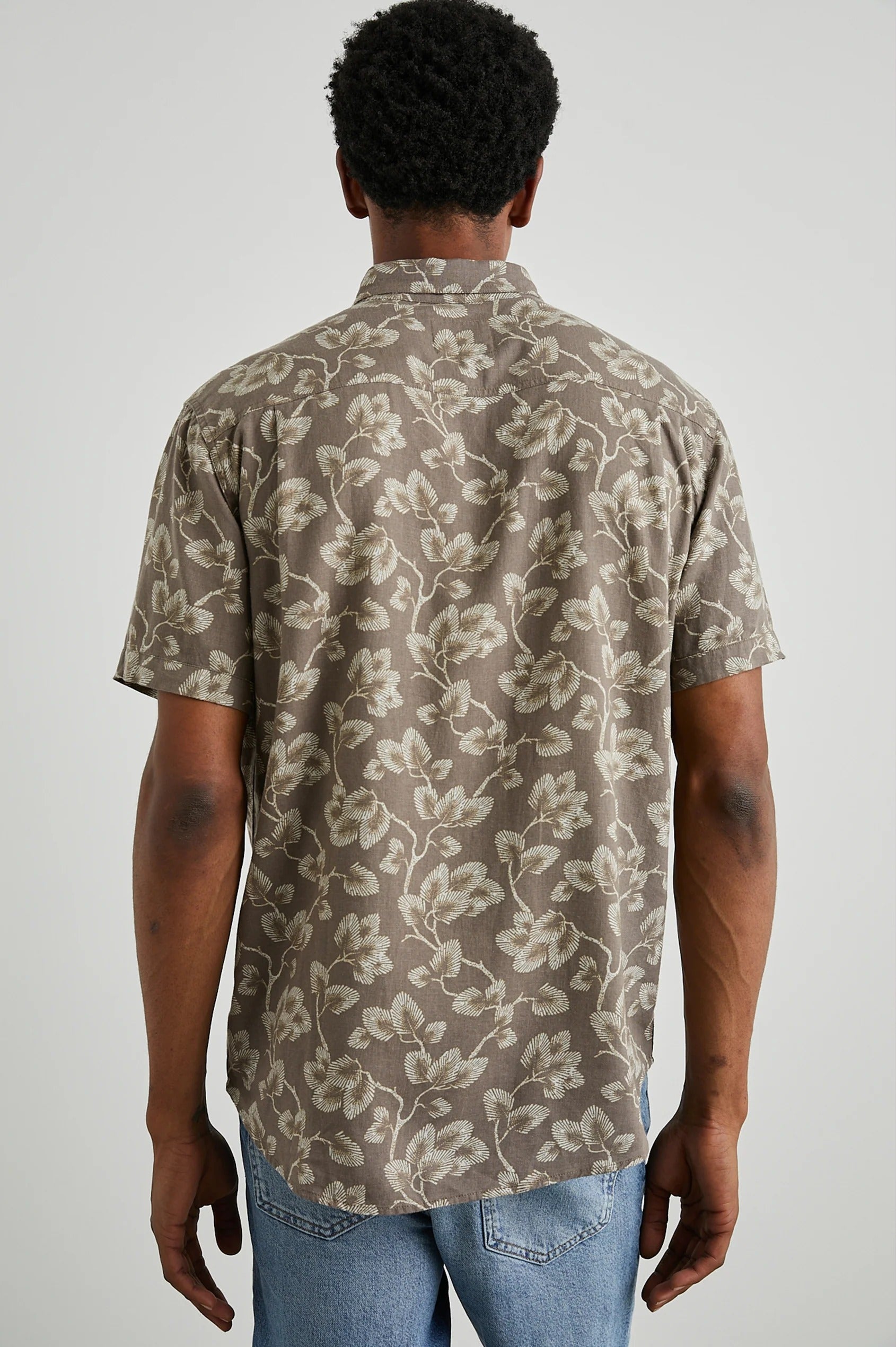 Wholesale,Rails, Rails Brown Japanese Maple Leaf Print Short Sleeve Button Up Shirt, Brown, Extra Large-50-TagXL