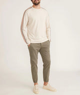 Marine Layer Cream Long Sleeve Stripe Tee