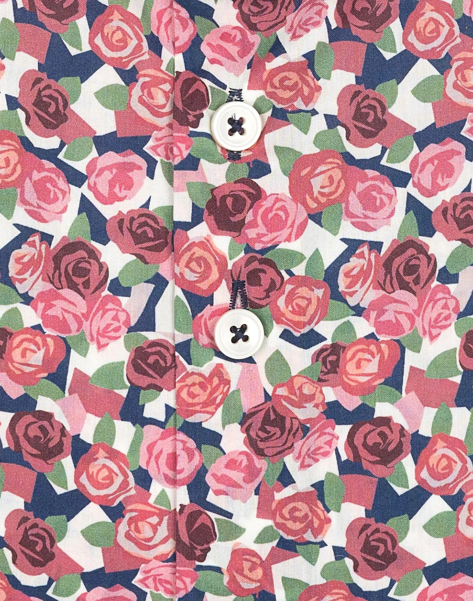 Brand Partner,R2 Amsterdam, R2 Amsterdam Pink Rose Print Cotton Shirt, Pink, Medium-42-Tag40