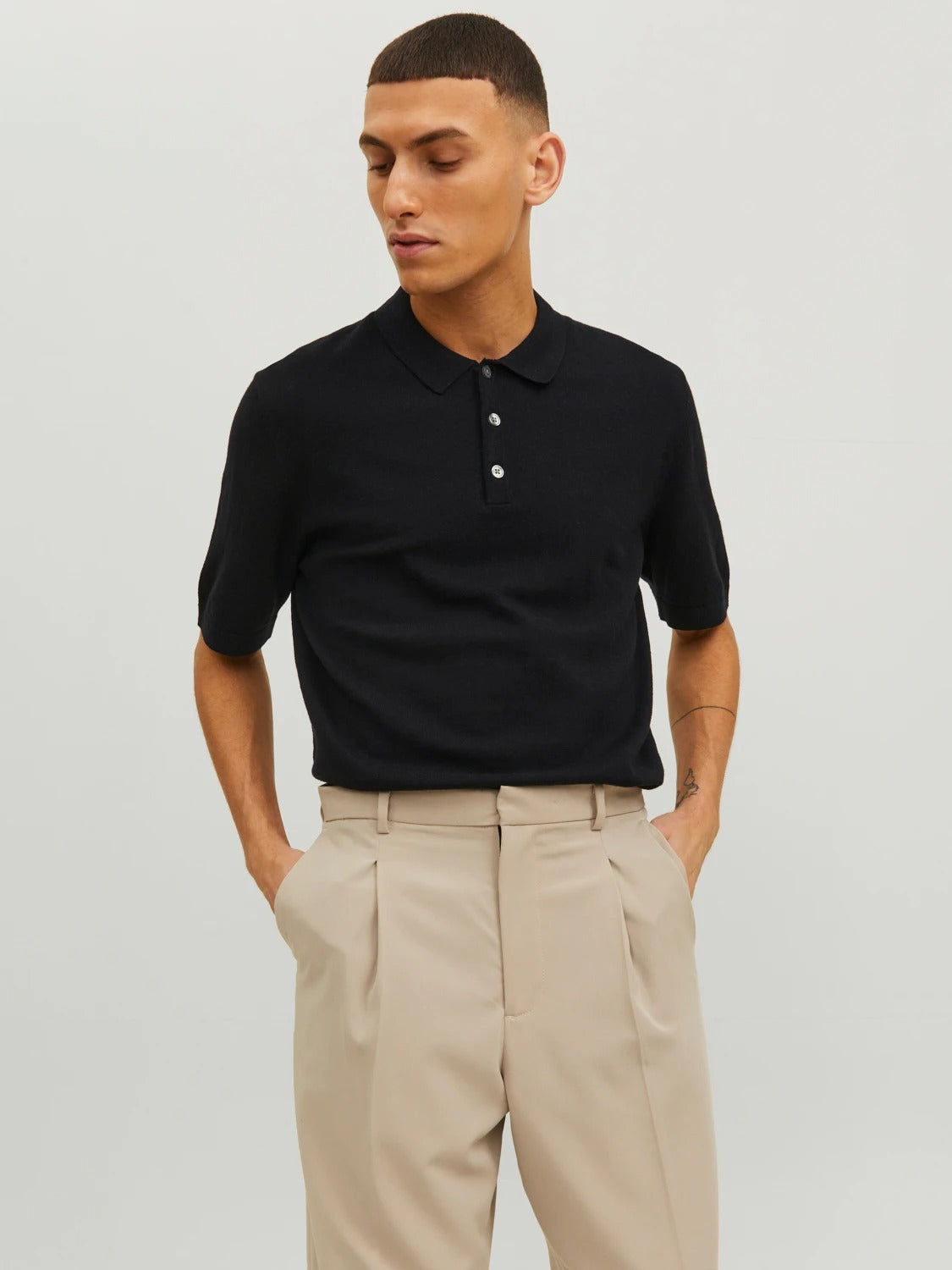Wholesale,Jack & Jones, Jack & Jones Black Short Sleeve Polo, Black, Medium-42-TagM