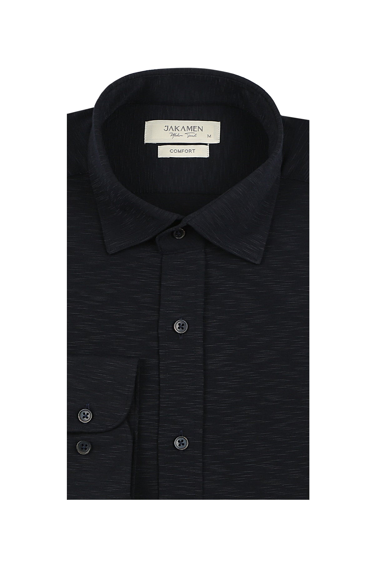 Wholesale,Jakamen, Jakamen Navy Knit Long Sleeve Button Up Shirt, Blue, Large-43-TagL