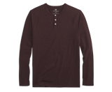 Mack Weldon Maroon Heather Silver Long Sleeve Henley