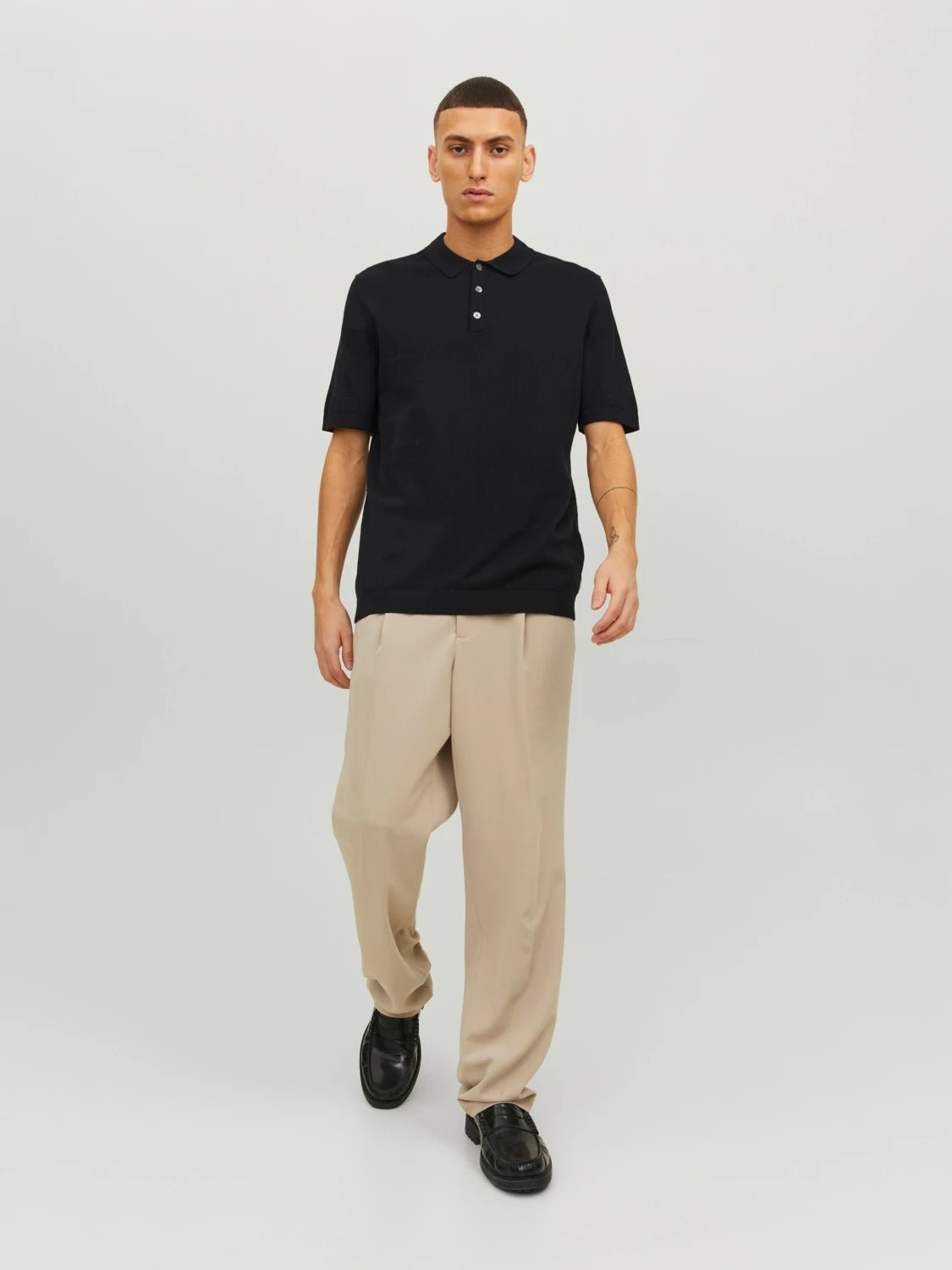 Wholesale,Jack & Jones, Jack & Jones Black Short Sleeve Polo, Black, Medium-42-TagM