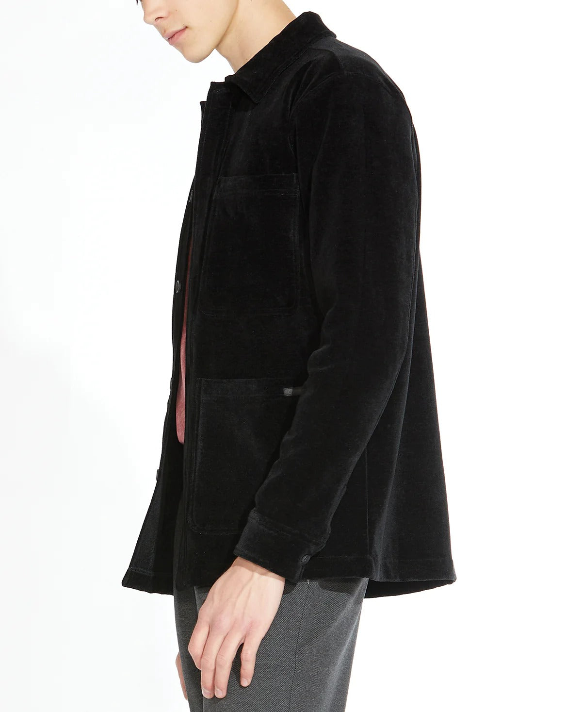 Wholesale,Civil Society, Civil Society Black Corduroy Velour Shacket, Black, Medium-46-TagM