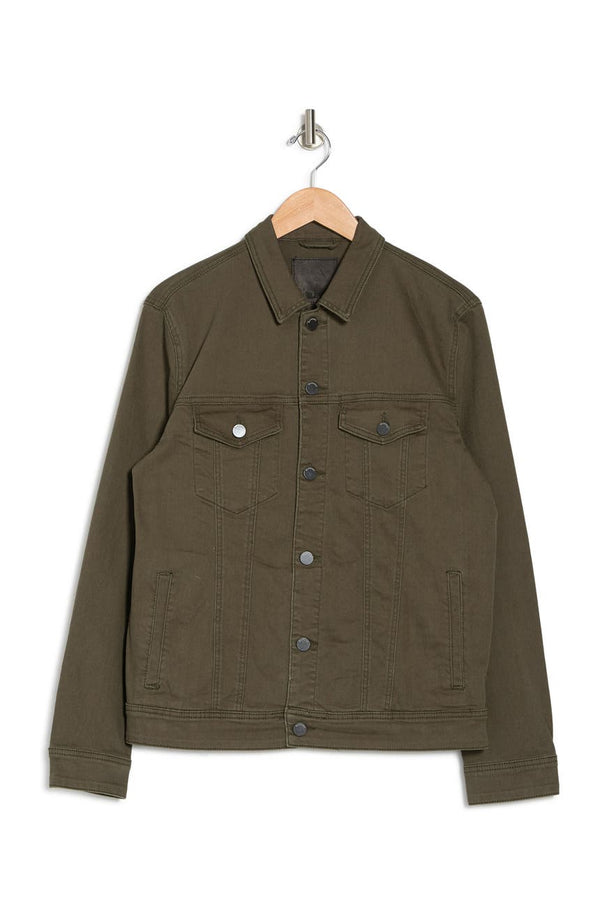 Blank NYC Olive Denim Trucker Jacket