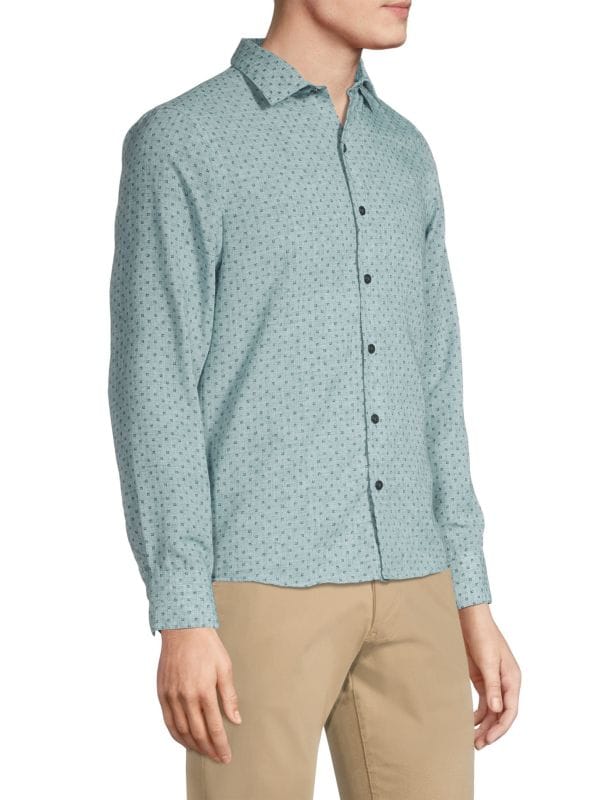 Other,Robert Barakett, Robert Barakett Green Livingstone Floral Cotton Shirt, Green, Medium-43-TagM