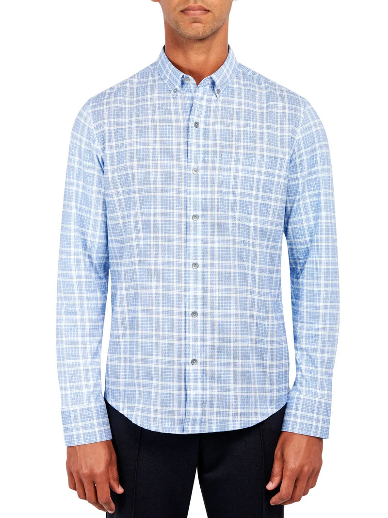 W.R.K Reworked Blue Plaid Long Sleeve Shirt