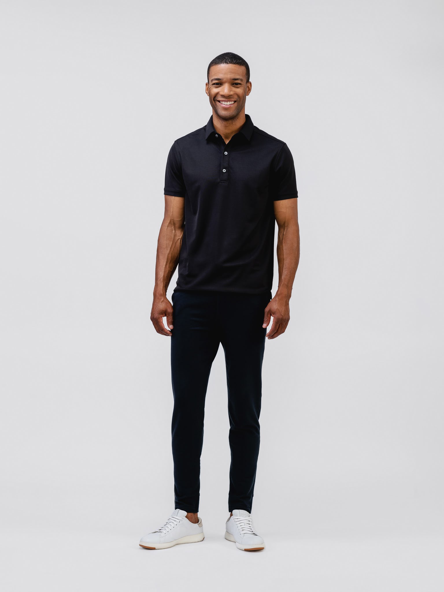 Wholesale,Ministry of Supply, Ministry of Supply Black 4 Way Stretch Short Sleeve Polo, Black, Large-43-TagL