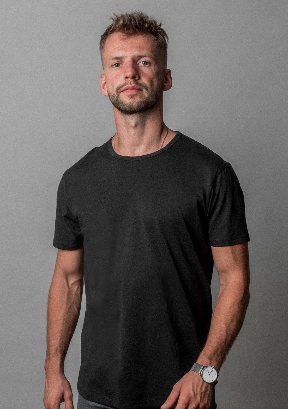 Brand Partner,Acapella, Acapella Black Pima Cotton Tee, Black, Extra Large-46-TagXL