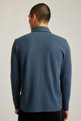 Bonobos Navy Puppytooth Luxe Long Sleeve Polo