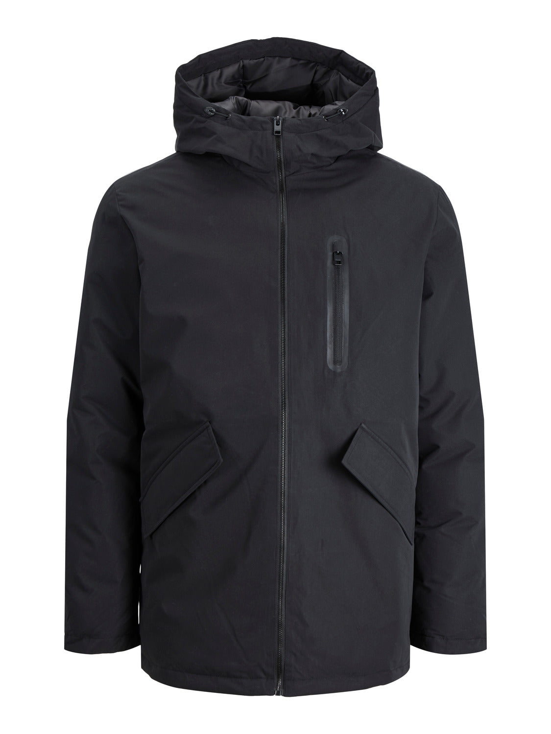 Wholesale,Jack & Jones, Jack & Jones Black Hooded Puffer Jacket, Black, Medium-44-TagMLarge-46-TagLExtra Large-48-TagXLExtra Extra Large-50-TagXXL