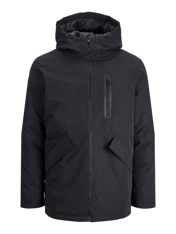 Jack & Jones Black Hooded Puffer Jacket