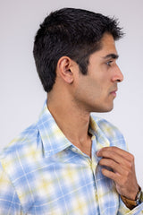 Bonobos Blue Plaid Stretch Shirt