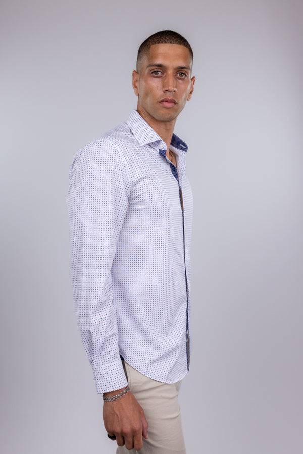 Society of Threads White and Purple Dot Button Up Shirt