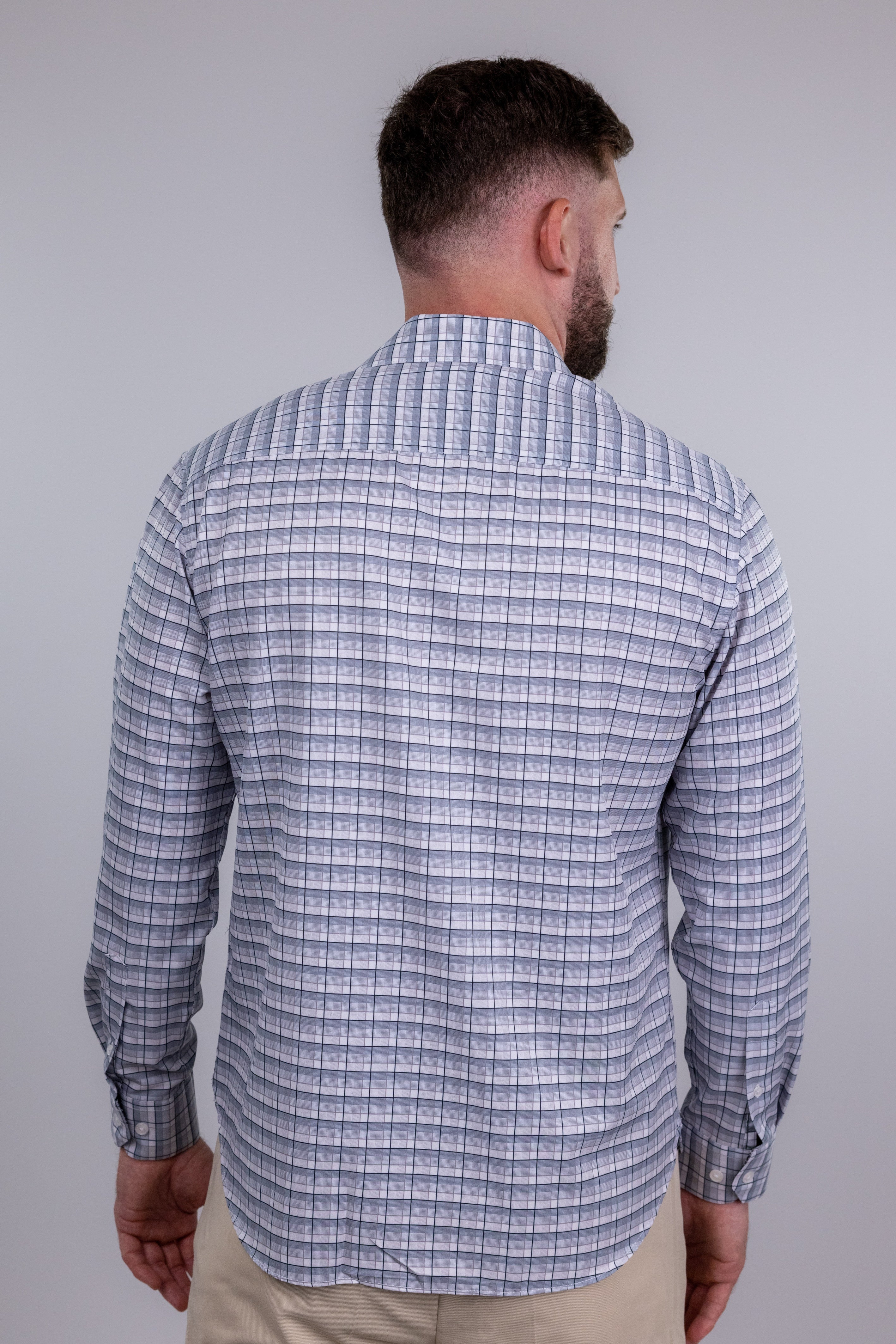 Macys,Society of Threads, Society of Threads Grey Check Performance Button Up Shirt, Grey, Large-45-TagM