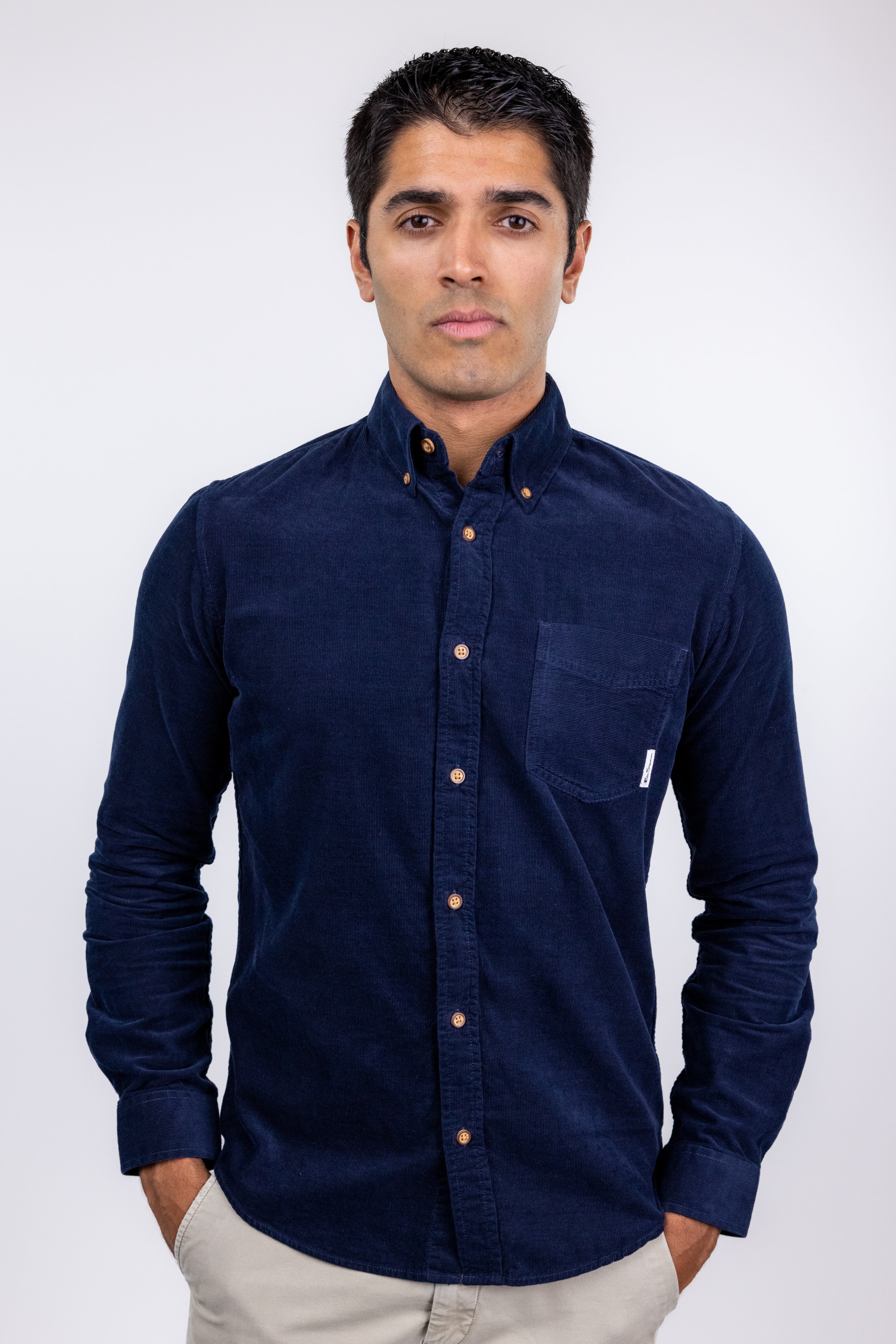 Poshmark,Ben Sherman, Ben Sherman Navy Corduroy Slim Fit Button-up Shirt, Blue, Small-40-TagS