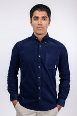 Ben Sherman Navy Corduroy Slim Fit Button-up Shirt