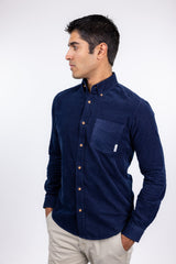 Ben Sherman Navy Corduroy Slim Fit Button-up Shirt