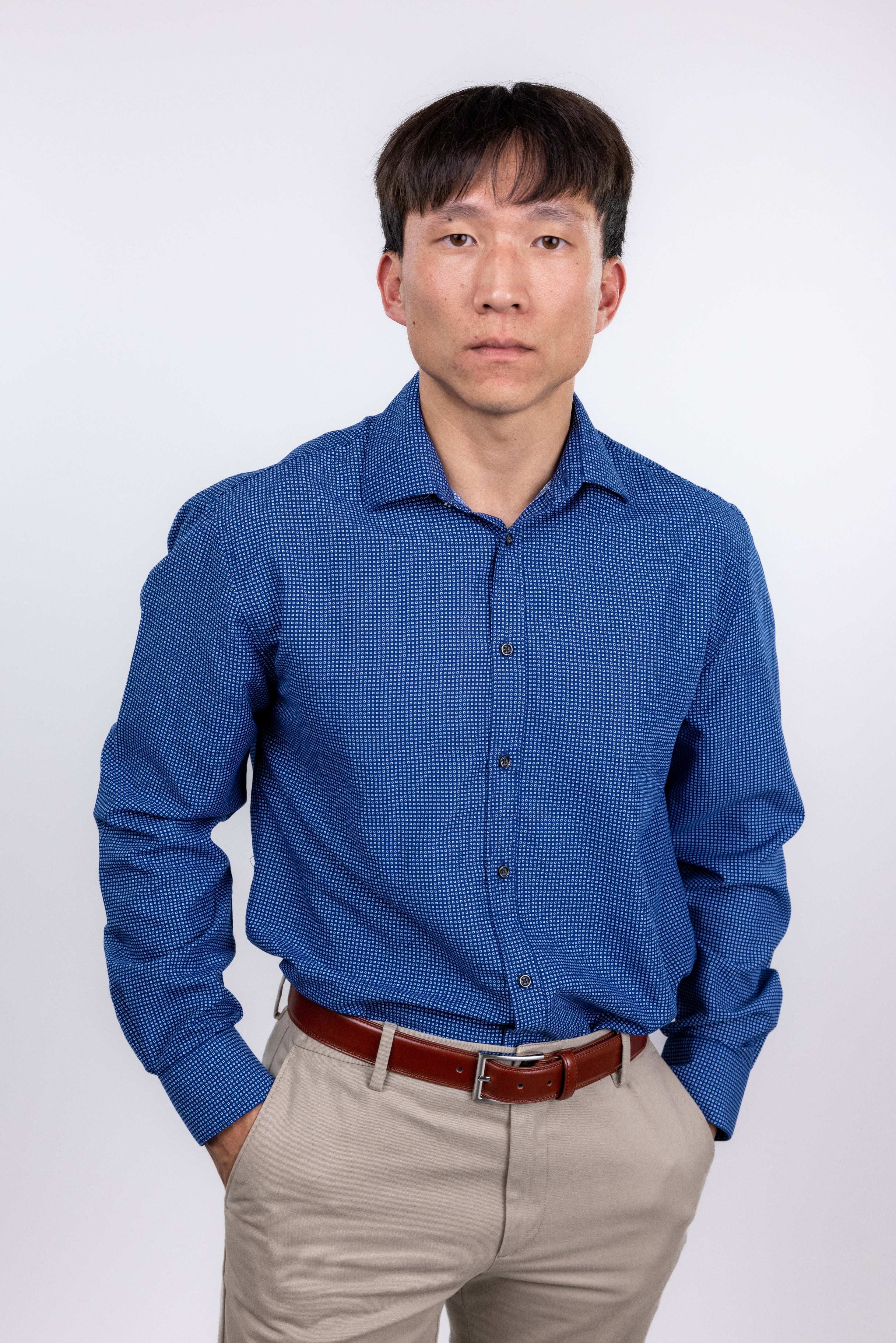 Macys,Society of Threads, Society of Threads Blue Geo Print Slim Fit Button Up Shirt, Blue, Medium-44-TagM