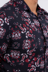 The Kooples Black Red Paisley Print Shirt