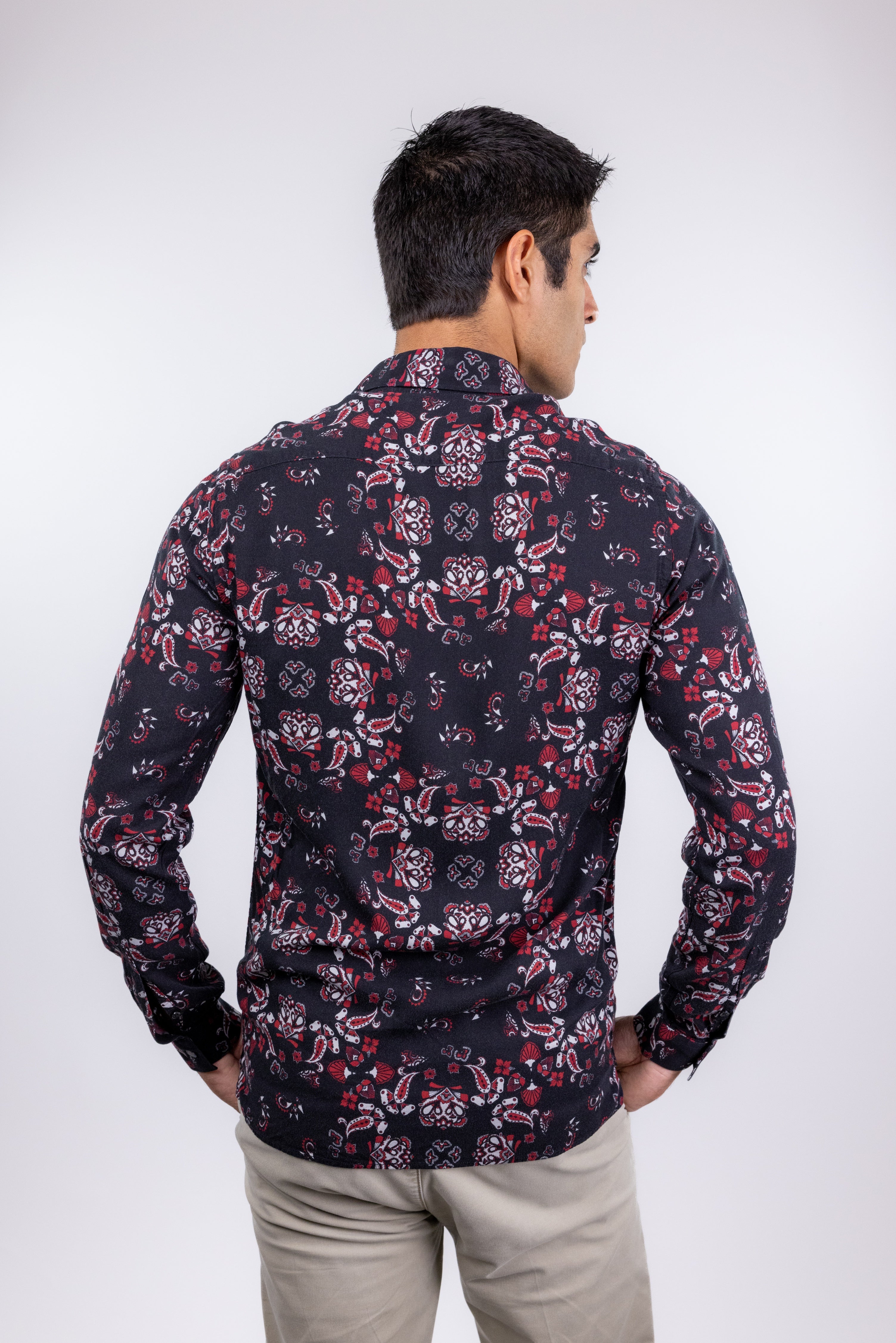 The RealReal,The Kooples, The Kooples Black Red Paisley Print Shirt, Black, Small-38-TagS