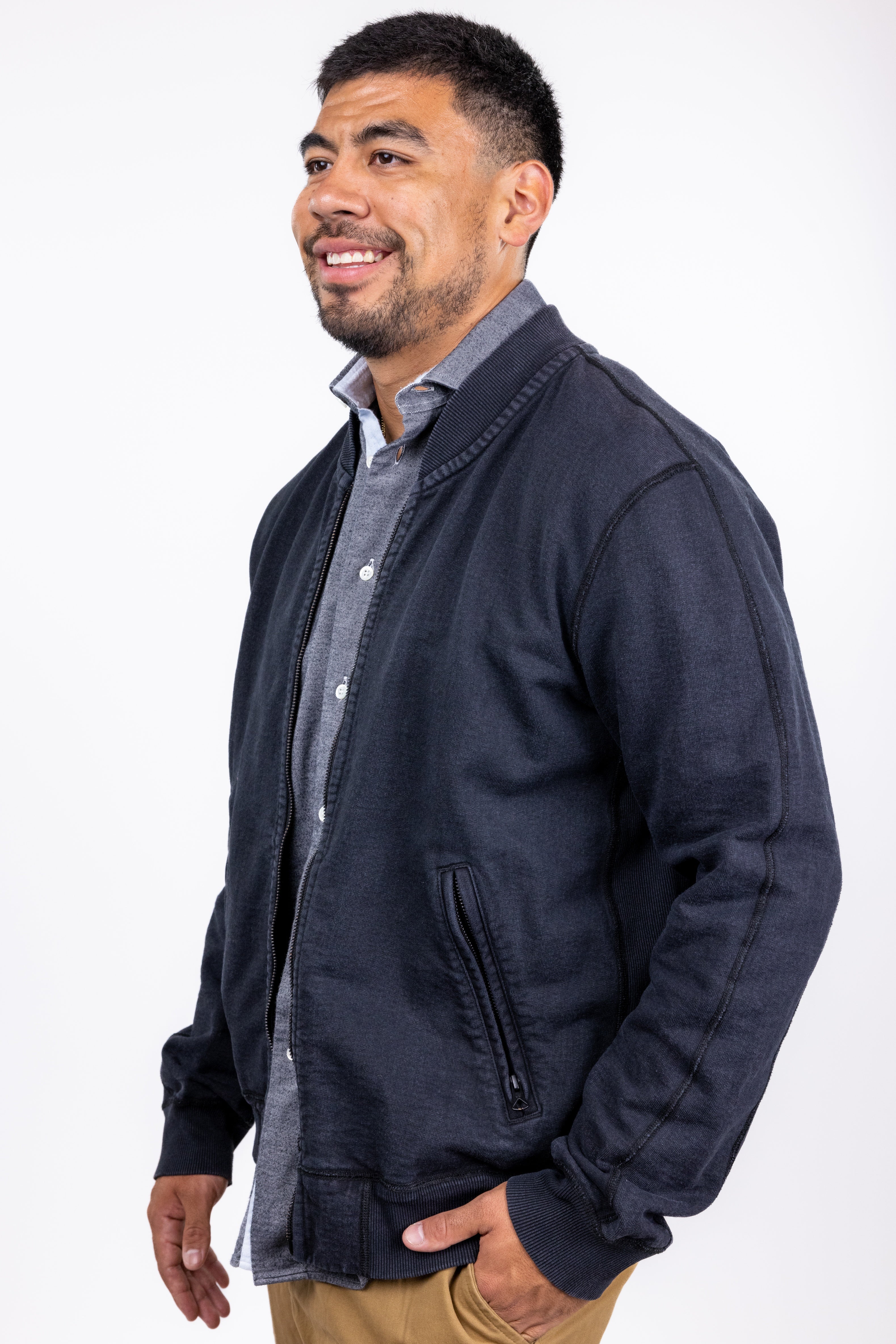 The RealReal,Reigning Champ, Reigning Champ Black Bomber Jacket, Black, Extra Large-48-TagXL