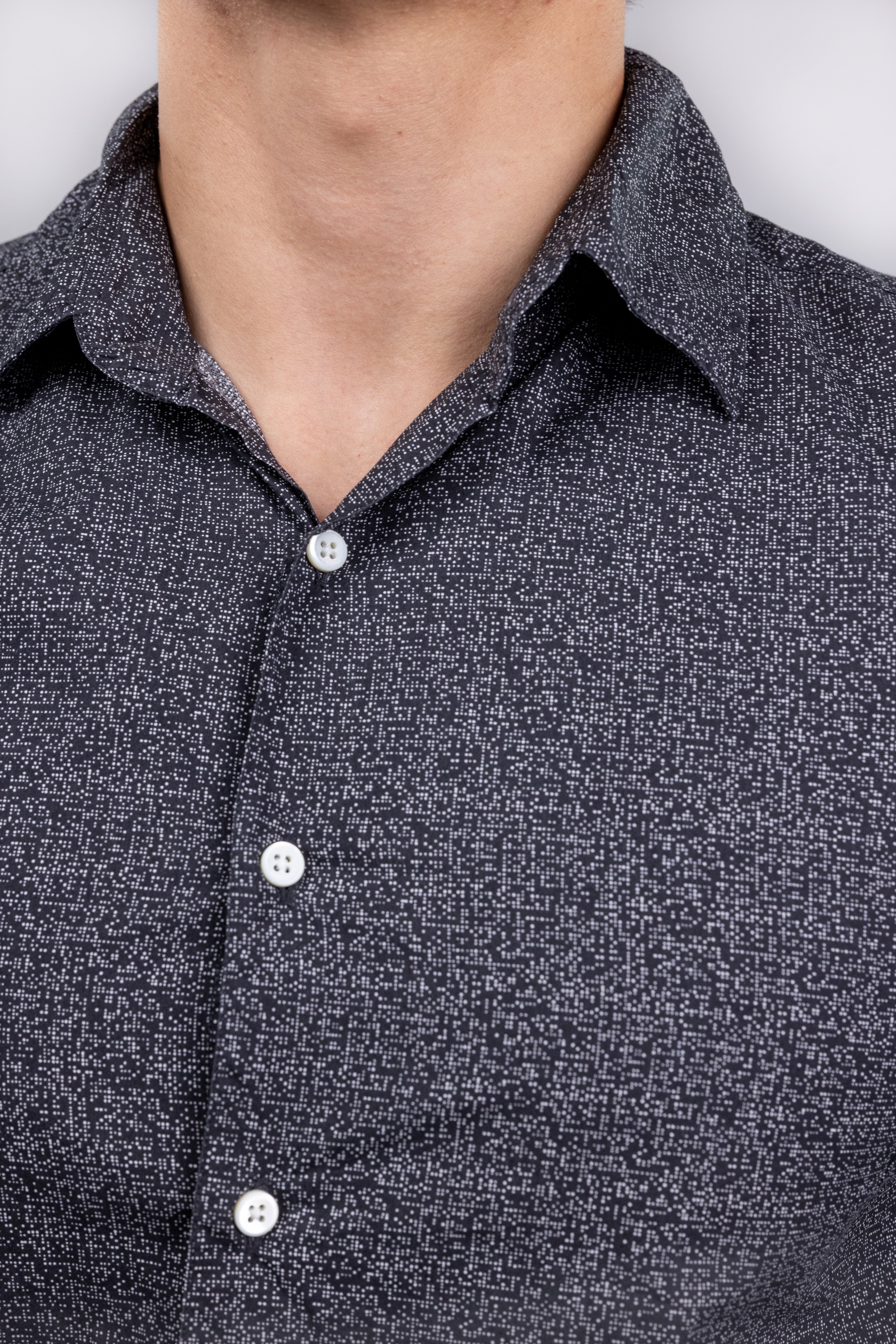 The RealReal,Ovadia & Sons, Ovadia & Sons Black With White Abstract Print Long Sleeve Button Up, Blue, Small-39-TagS