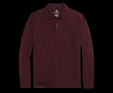 Mack Weldon Maroon Heather Silver Long Sleeve Polo