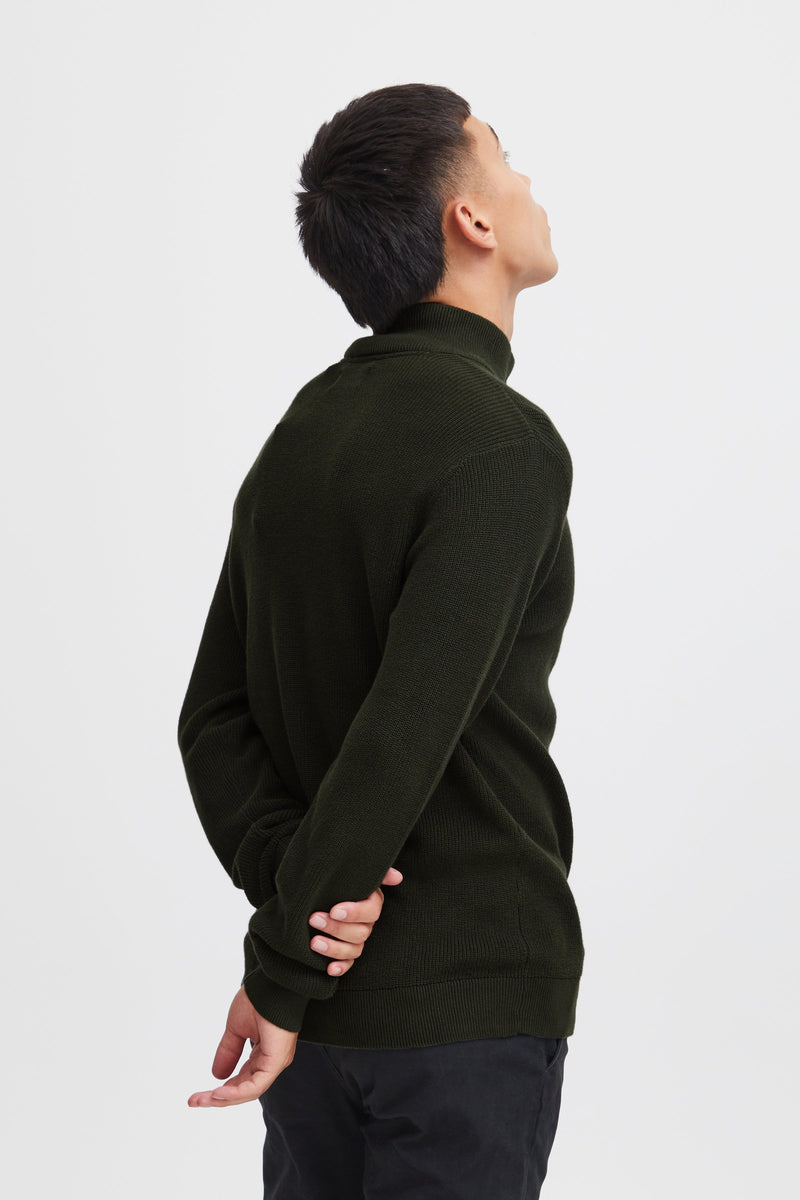 Blend Dark Green Codford Half Zip Pullover