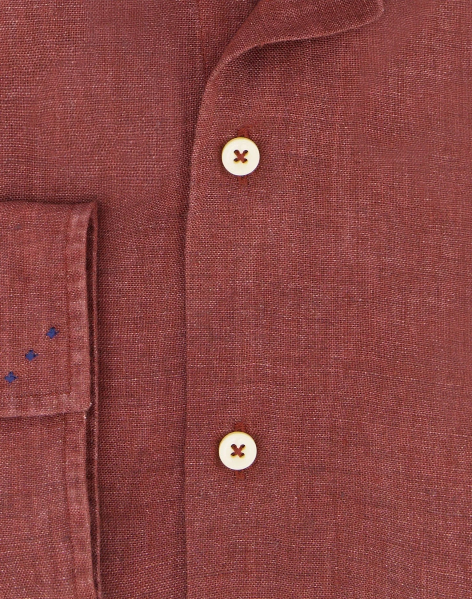 Brand Partner,R2 Amsterdam, R2 Amsterdam Brown Linen Long Sleeve Shirt Contrast print with Classic Buggy Paisley, Brown, Large-46-Tag42