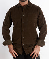 Nicoby Age of Wisdom Brown Mystic Stretch Overdyed Corduroy Shirt