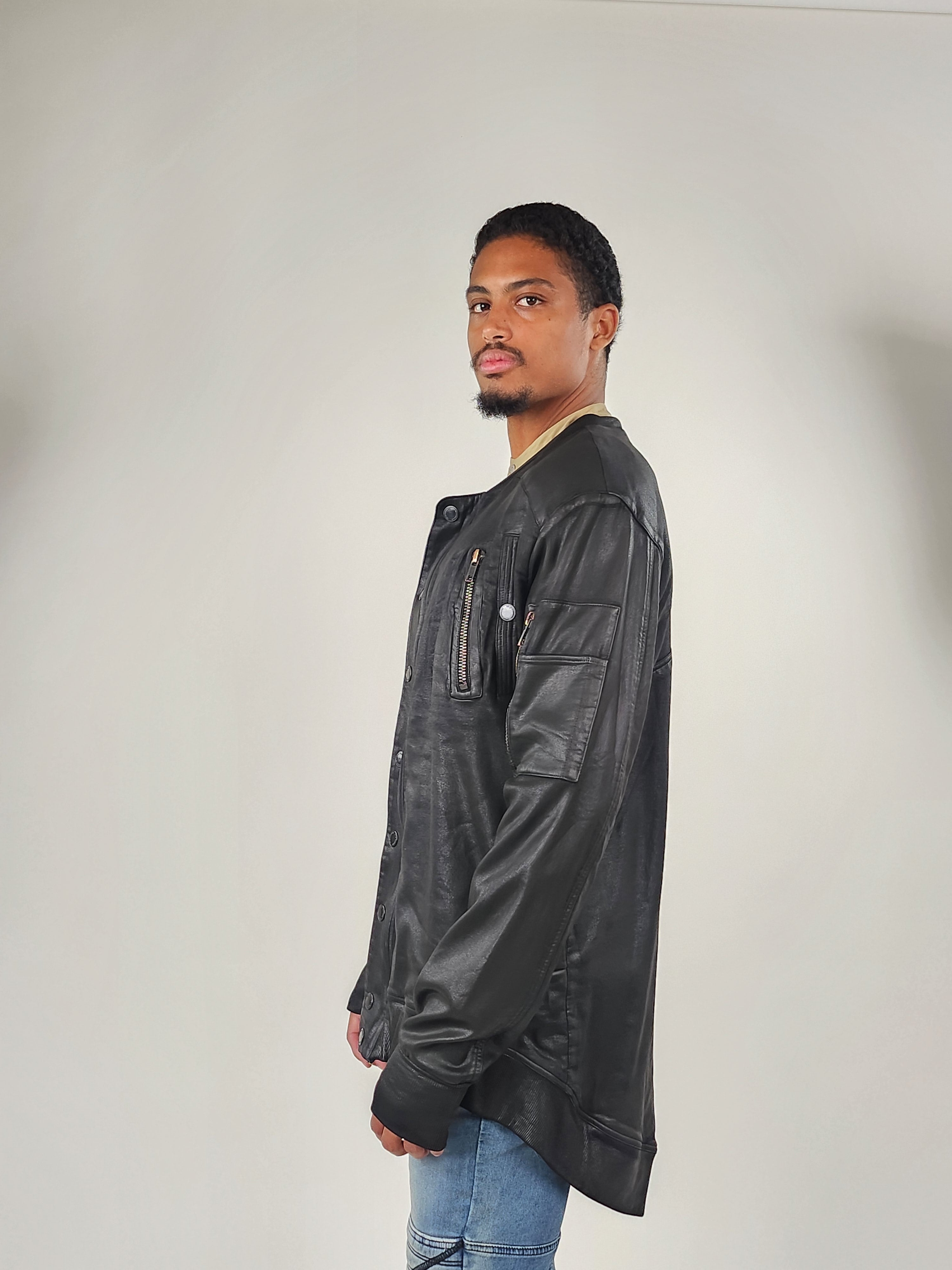 Wholesale,Reesedeluca, Reese De Luca Black Long Sleeve Jacket with Droptail Slit Back, Black, Medium-44-TagM