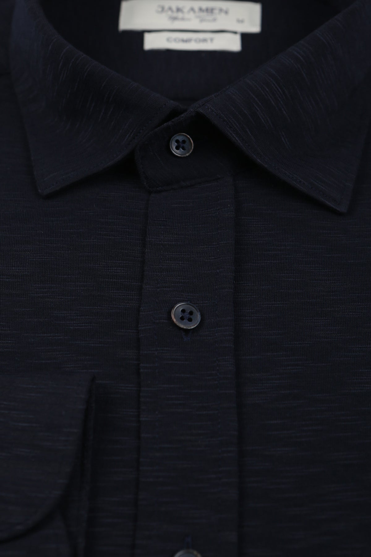 Wholesale,Jakamen, Jakamen Navy Knit Long Sleeve Button Up Shirt, Blue, Extra Large-45-TagXL